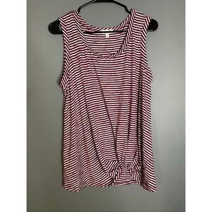 NINE BRITTON LEVIE SLEEVELESS KNOT FRONT KNIT TOP BURGANDY SIZE XL